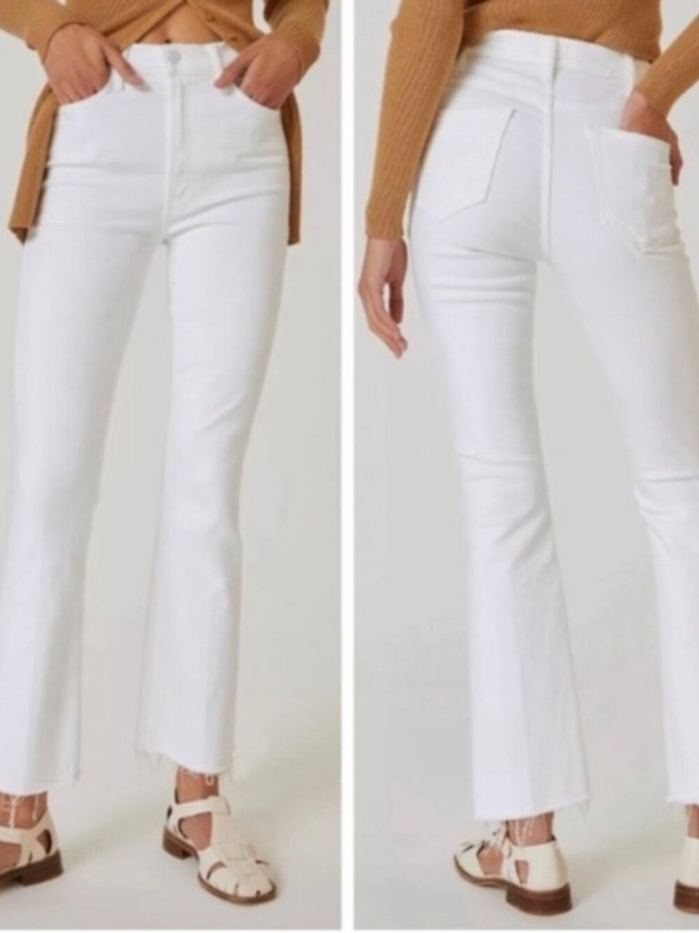 Anthropologie ✨ MOTHER Hustler Fray Hem Ankle Bootcut Jeans NWT 32P